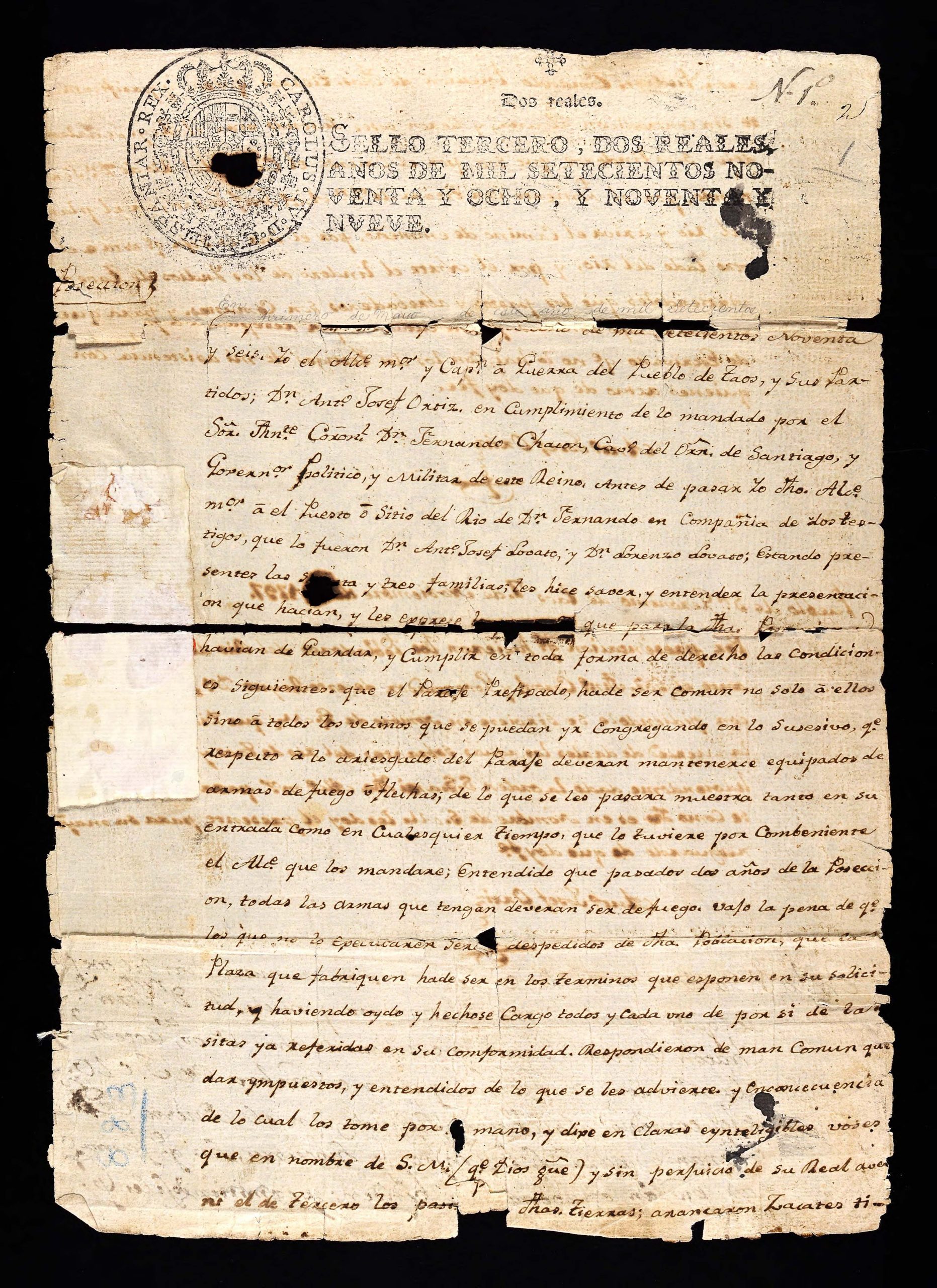 image of old land grant document