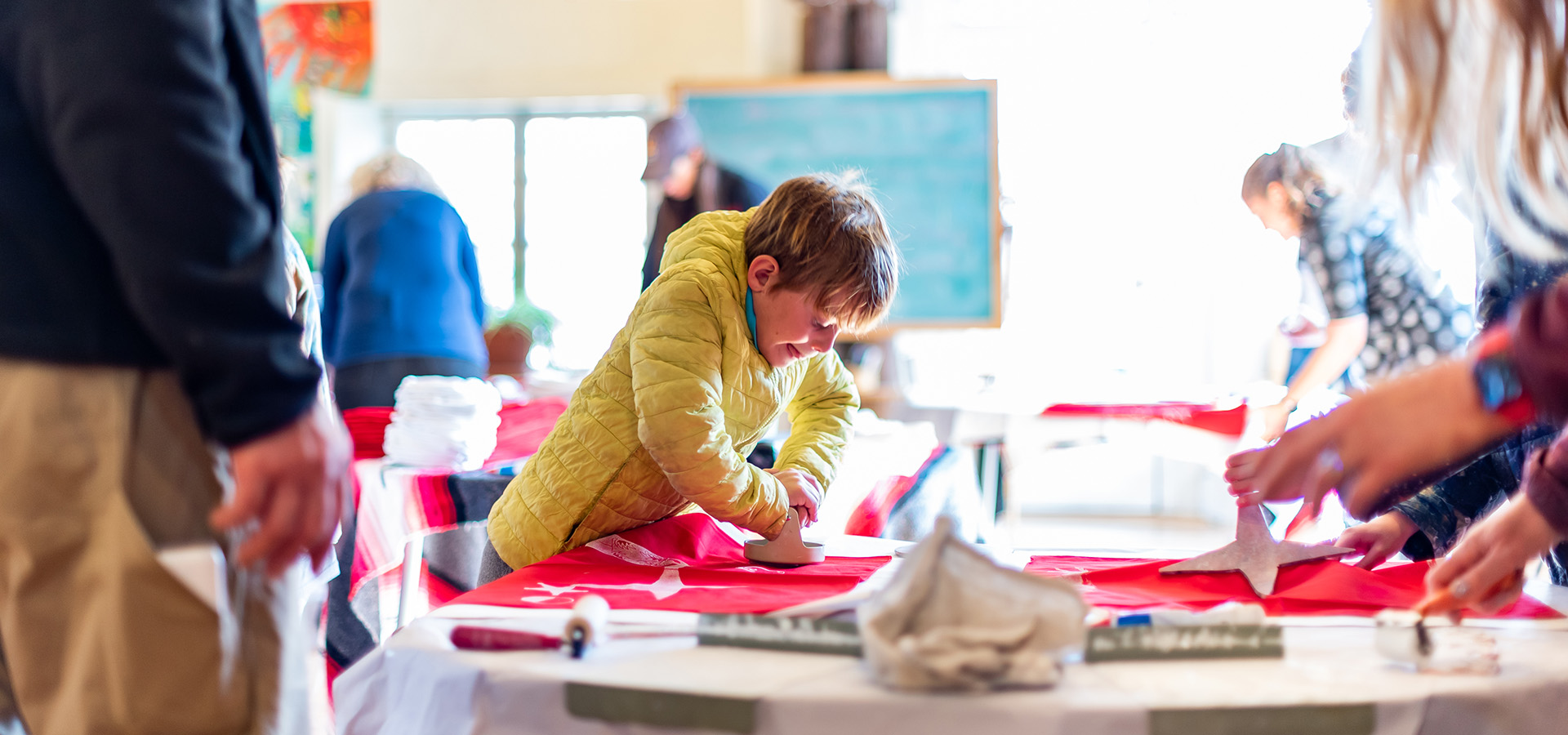 A child working on an art project