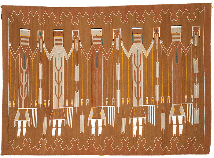 Navajo rug brown with figures