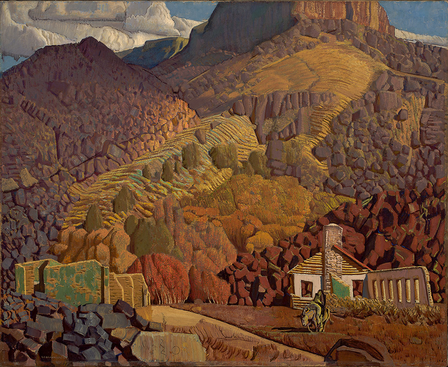 Ernest L. Blumenschein, Deserted Mining Camp, c.1940, oil, 27 1/16 x 33 1/4 in. Gift of Helen Greene Blumenschein. Harwood Collection.