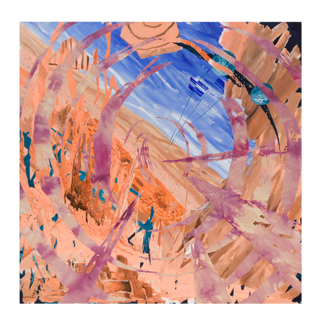 Esteban Cabeza de Baca, Pueblo Bonito, 2023, acrylic on canvas, 60 x 60 inches