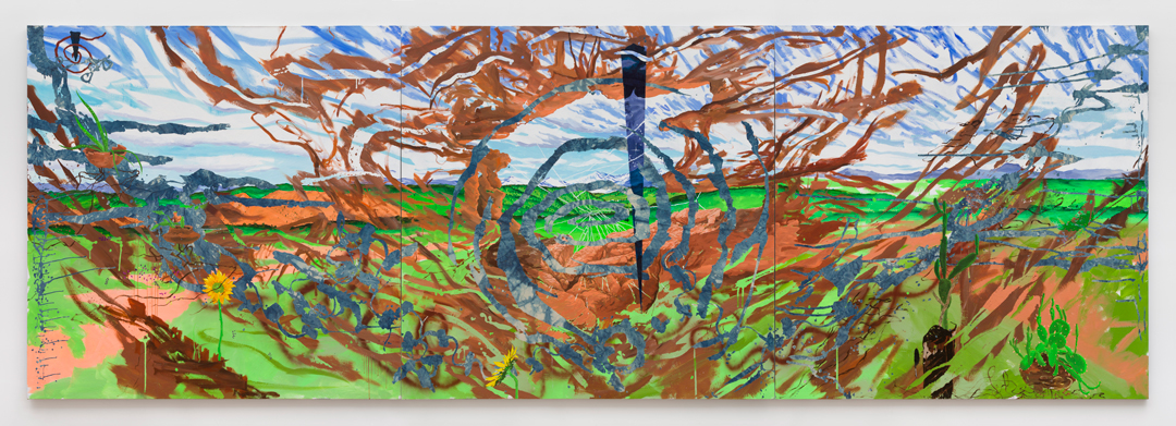 Esteban Cabeza de Baca, Seven Circles of the Garden of the Gods, 2023, acrylic on canvas, 72 x 216 inches
