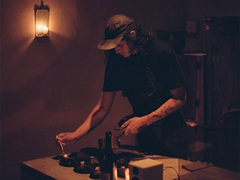 Man setting the table